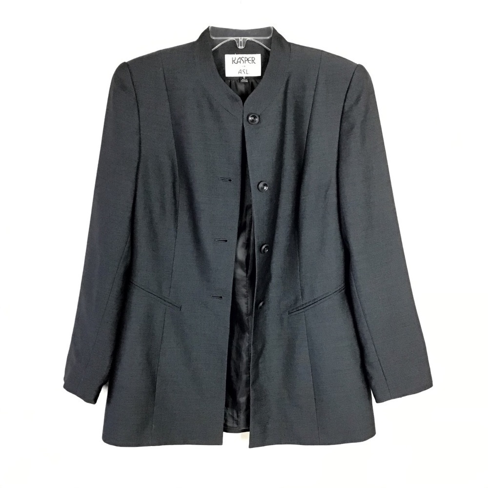 Kasper Women’s Long Suit Jacket Black 6 - Picture 3 of 7